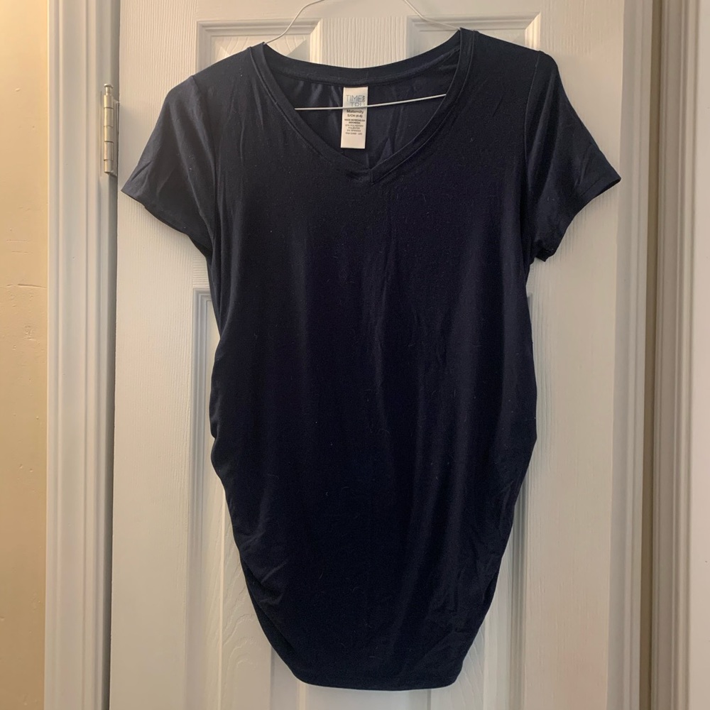 Short Sleeve Navy Maternity Top Small
